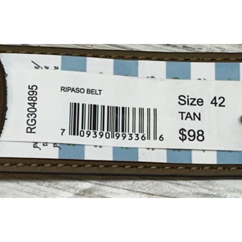 Robert Graham Men's Tan  Leather Ripaso Belt Size 42 Designer‎ Casual Dress New